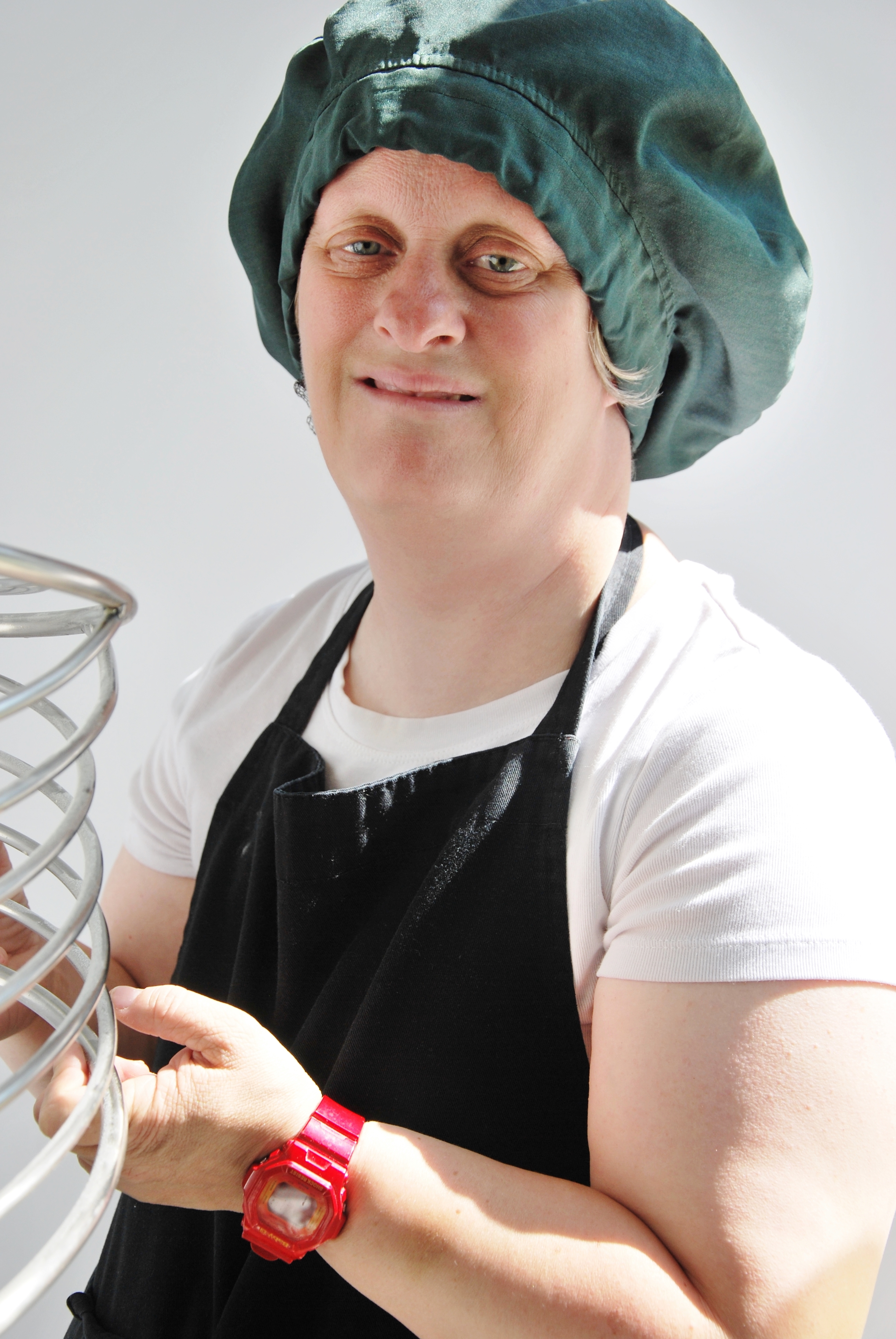 wearing apron and chef hat