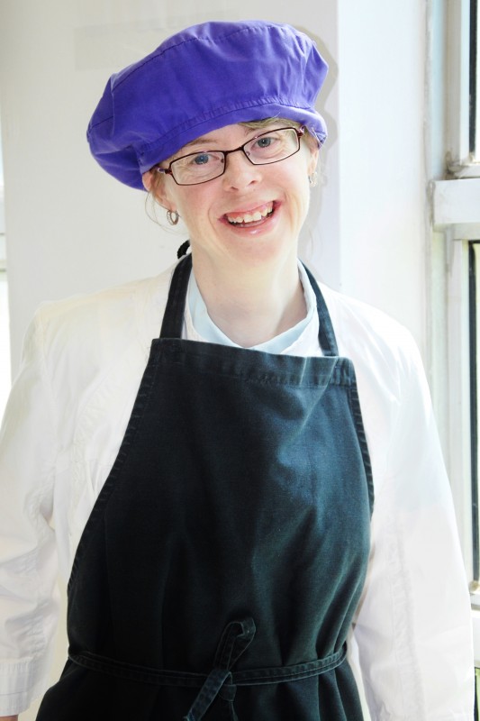 wearing apron and chef hat