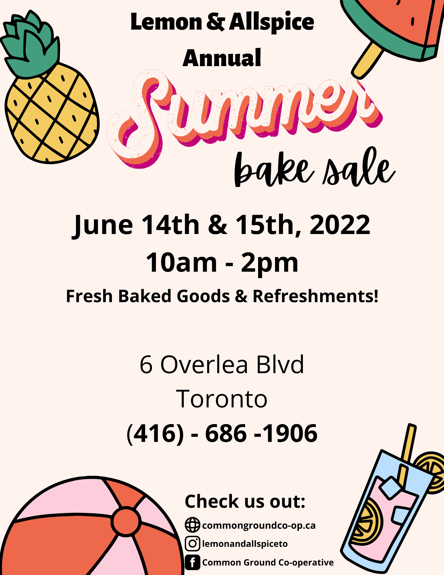 summer bake sale flyer